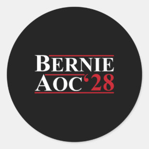 Sticker Rond Bernie Aoc 2028 Bernie Sanders Alexandria Cortez P