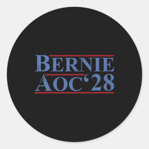 Sticker Rond Bernie Aoc 2028 Bernie Sanders Alexandria Cortez P