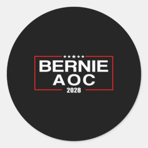Sticker Rond Bernie Aoc 2028 Bernie Sanders Alexandria Cortez P