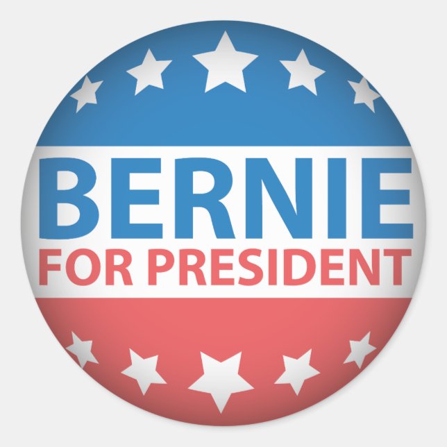Sticker Rond Bernie Pour Président (Devant)