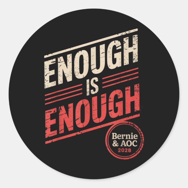 Sticker Rond Bernie Sanders Et Aoc 2028 Pour La Campagne Du Pré (Devant)