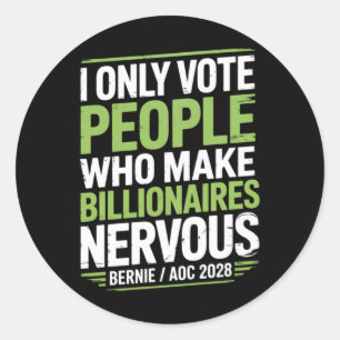 Sticker Rond Bernie Sanders Et Aoc 2028 Pour La Campagne Du Pré
