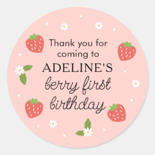 Sticker Rond Berry 1er Anniversaire Fraise Première fête d'anni