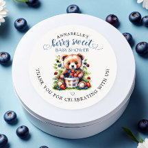 Berry Baby shower doux Berries sauvages et ours en