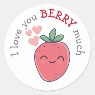 Sticker Rond Berry drôle Je t'aime