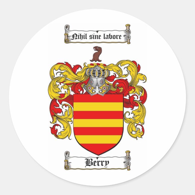 STICKER ROND BERRY FAMILLE CREST - BROCHET D'ARMES (Devant)