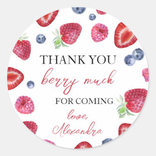 Sticker Rond Berry fraise Premier anniversaire