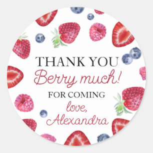 Sticker Rond Berry fraise Premier anniversaire