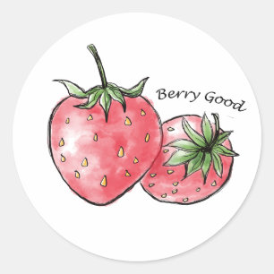 Sticker Rond Berry Good Fun - Fraise Delft