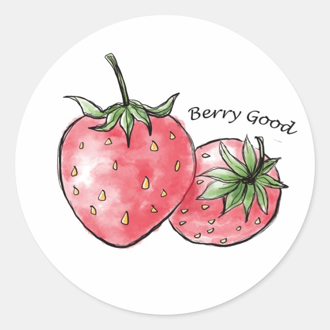 Sticker Rond Berry Good Fun - Fraise Delft (Devant)