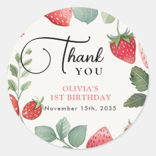 Sticker Rond Berry Premier Floral 1er Anniversaire