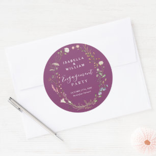 Sticker Rond Berry Purple Chic Boho Fleur sauvage