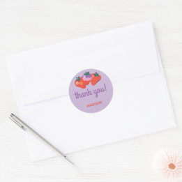 Sticker Rond Berry Special Strawberry Anniversaire - Plum