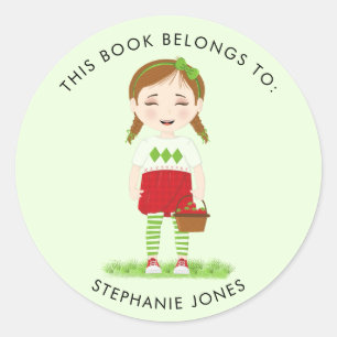 Sticker Rond Berry Sweet Birthday Ce livre appartient à