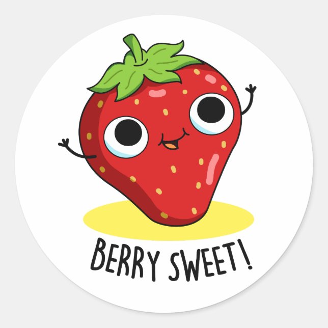 Sticker Rond Berry Sweet Funny Pun aux fraises (Devant)
