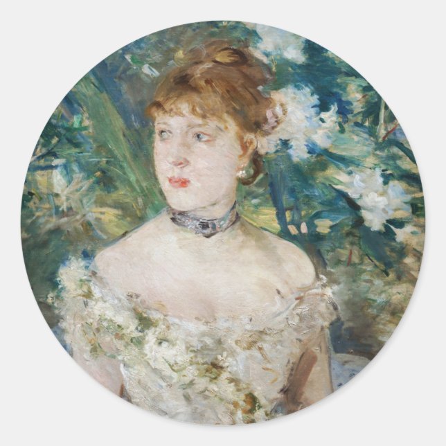 Sticker Rond Berthe Morisot - Jeune fille dans une balle (Devant)