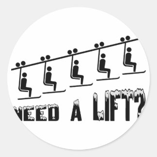 Sticker Rond Besoin D'Un Ascenseur Ski