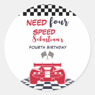 Sticker Rond Besoin d'un quatrième anniversaire de enfant à qua