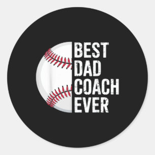 Sticker Rond Best Baseball Papa Entraîneur Jamais Rétro Père Ba
