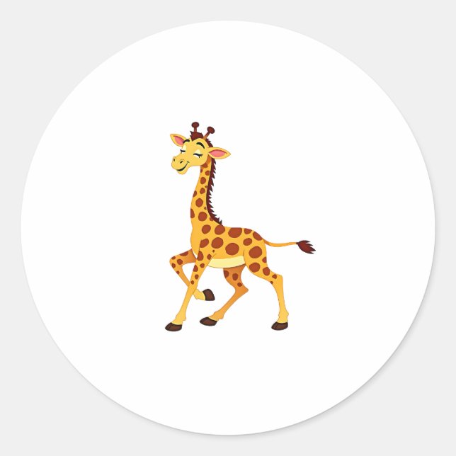 Sticker Rond Best Giraffe Art For Men Women Adult Giraffe Print (Devant)