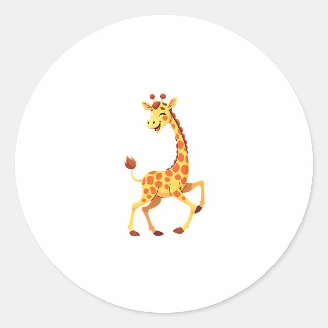 Sticker Rond Best Giraffe Art For Men Women Adult Giraffe Print (Devant)