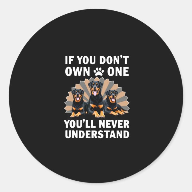 Sticker Rond Best Rottweiler Art For Men Women Kids Rottie Rott (Devant)