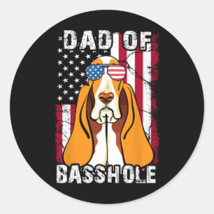 Sticker Rond Bet-hound Père Day Cadeau Papa Of Bhole Chien 4th 