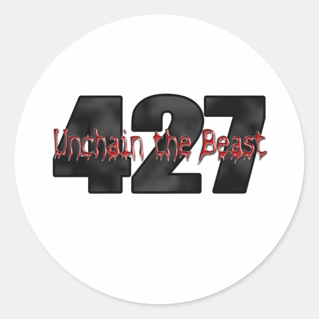 Sticker Rond bête 427 gros bloc (Devant)