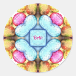 Sticker Rond BETH EASTER ~ WOW! Jolies oeufs pour les dons de P
