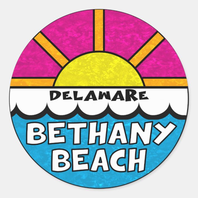 Sticker Rond Bethany Beach Delaware (Devant)