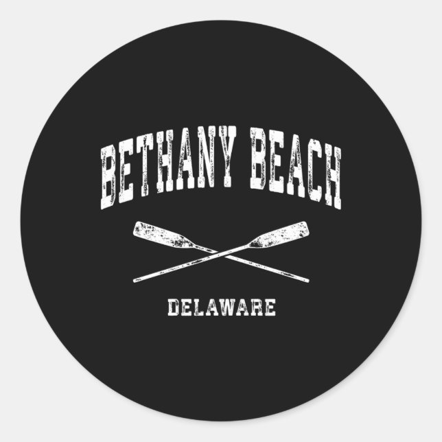 Sticker Rond Bethany Beach Delaware Nautical Crossing Oars (Devant)