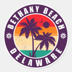 Sticker Rond Bethany Beach Delaware Palmiers Vintages années 80