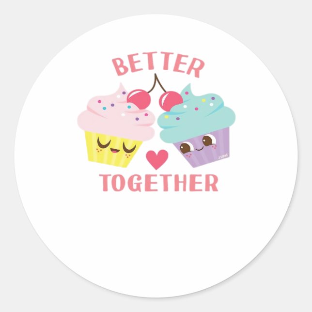 Sticker Rond Better Together Love Heartfelt Design  (Devant)