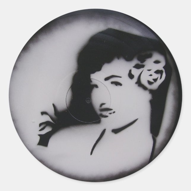Sticker Rond bettie page (Devant)