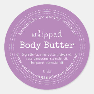 Sticker Rond Beurre corporel artisanal Bio Entreprise Purple