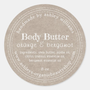 Sticker Rond Beurre corporel artisanal Entreprise biologique Ét