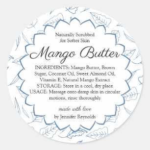 Sticker Rond Beurre corporel artisanal Mango bio