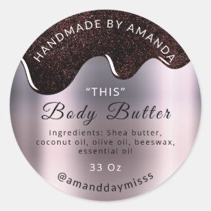Sticker Rond Beurre corporel Déchets Emballage produit Chocolat
