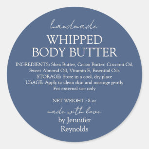 Sticker Rond Beurre Corporel Fait Main Biologique Navy