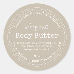 Sticker Rond Beurre Corporel Fait Main Entreprise Biologique Gr