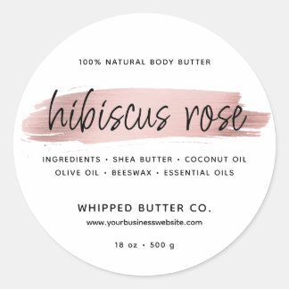 Sticker Rond Beurre corporel minimaliste Petite entreprise Rose