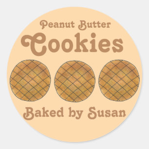 Sticker Rond Beurre d'arachide Cookies cuits au four par Sticke