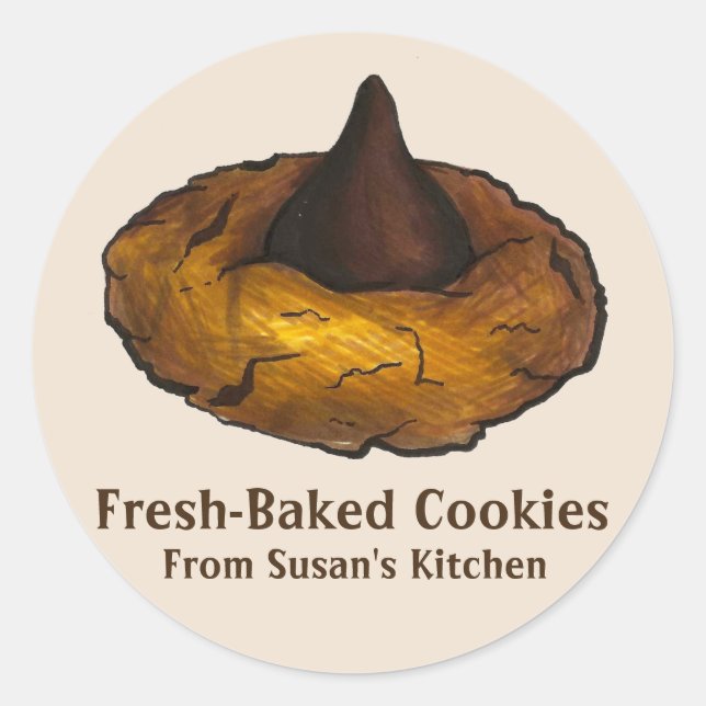 Sticker Rond Beurre d'arachide frais personnalisé (Devant)