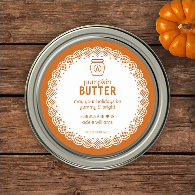 Sticker Rond Beurre de citrouille fait maison (Créateur téléchargé)