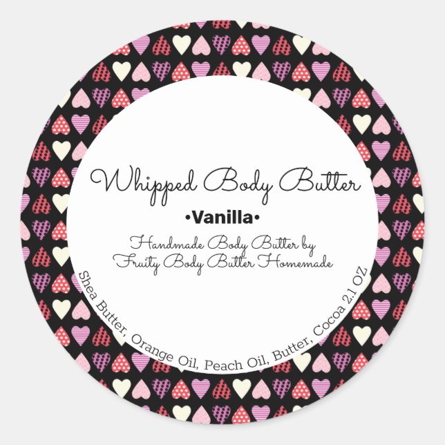 Sticker Rond Beurre de coeur Bain de marque Emballage (Devant)