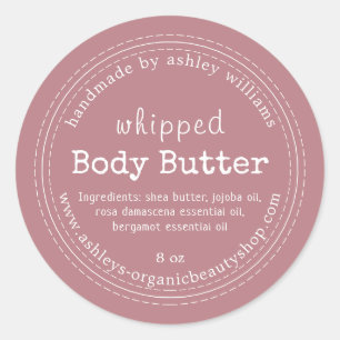 Sticker Rond Beurre de corps fait main bio d'entreprise Dusty R