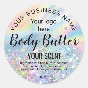 Sticker Rond beurre de corps feuille holographe ajouter votre l