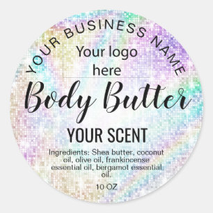 Sticker Rond beurre de corps HOLOGRAPHIE ajouter votre logo