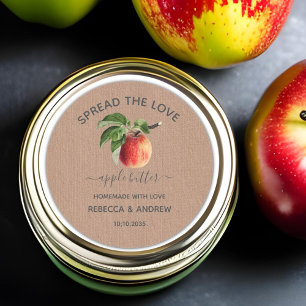 Sticker Rond Beurre de pomme à étaler sur l'amour Papier kraft 