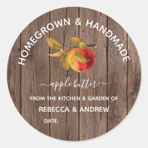 Sticker Rond Beurre de pomme artisanal et artisanal Mason Jar